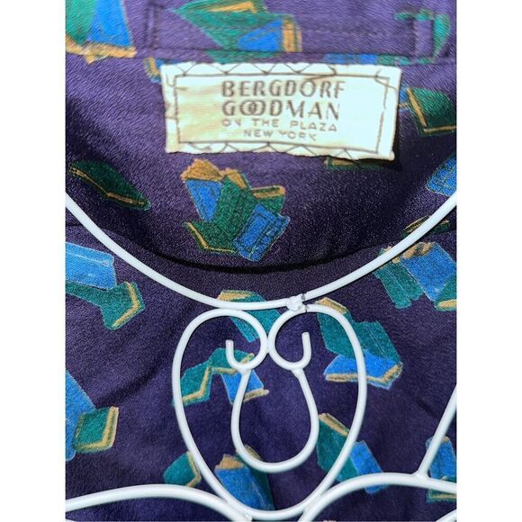 RARE VINTAGE Beautiful Bergdorf Goodman Luxurious Wrap blend book print Alpaca R - Picture 9 of 13